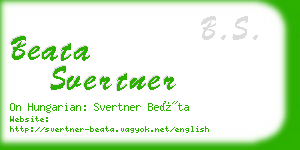 beata svertner business card